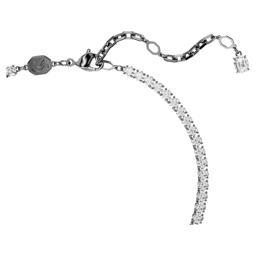 swarovski قلادة وبروش swan vienna، شكل بجعة، لون أبيض، طلاء روثينيوم