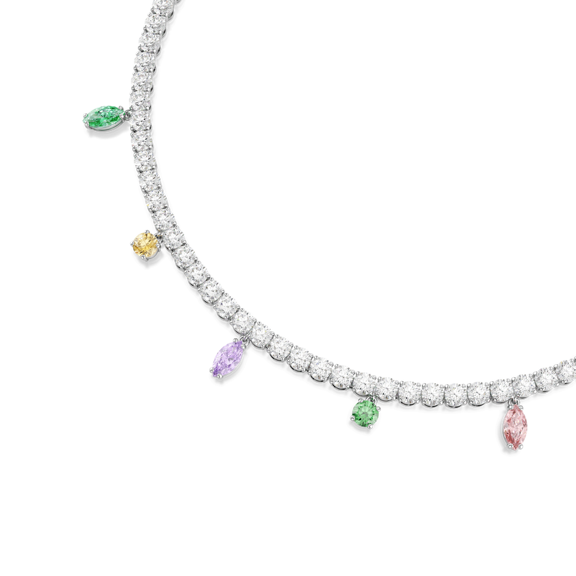 عقد ariana grande x swarovski tennis، قطع متنوع، ألوان متعددة، طلاء روديوم