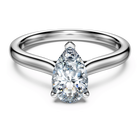 swarovski خاتم سوليتير eternity، أحجار ألماس مُصنعة في المختبر بإجمالي 1 قيراط، قطع على شكل كمثرى، ذهب أبيض عيار 18