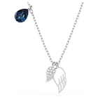 swarovski symbolica necklace  wing  blue  rhodium plated