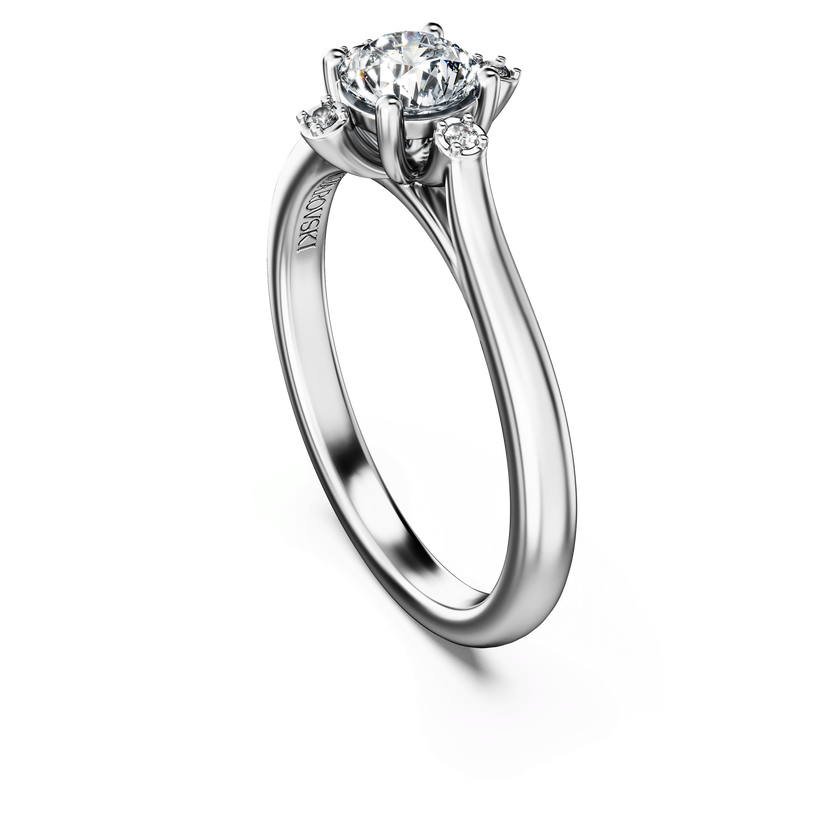 swarovski خاتم galaxy، ألماس مُصنع في المختبر إجمالي 0 5 قيراط، شكل دائري، ذهب أبيض عيار 18 قيراط