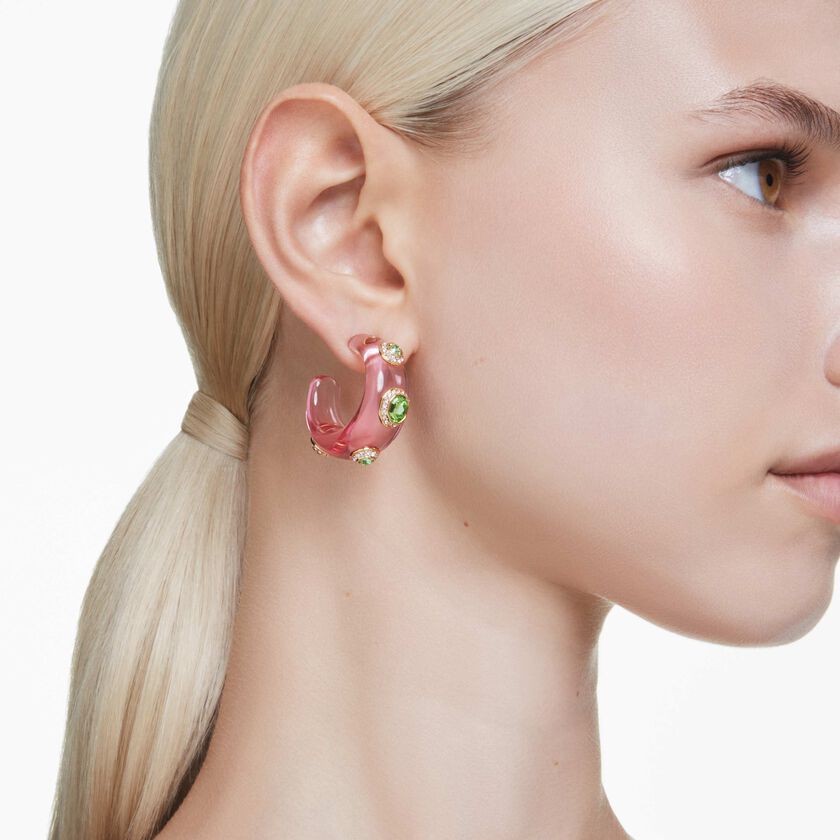 swarovski أقراط متدلية dulcis، قطع متنوع، ألوان متعددة، طلاء باللون الذهبي