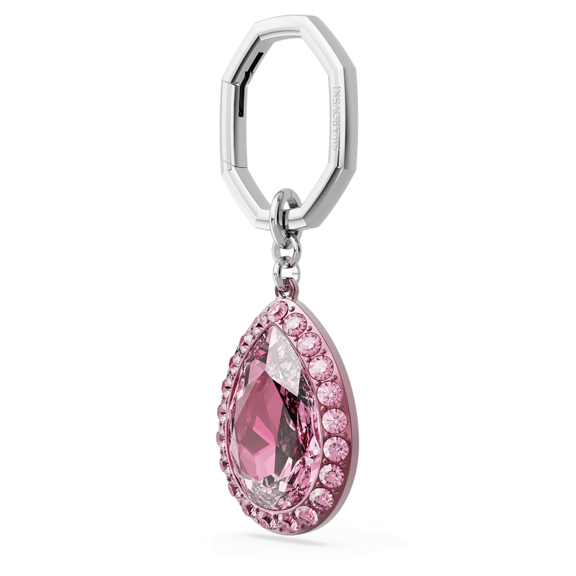 swarovski حلقة مفاتيح، على شكل كمثرى، لون وردي