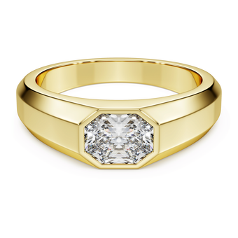 swarovski دبلة octagon، أحجار ألماس مُصنعة في المختبر بإجمالي 1 0 قيراط، شكل مثمن، ذهب أصفر عيار 18