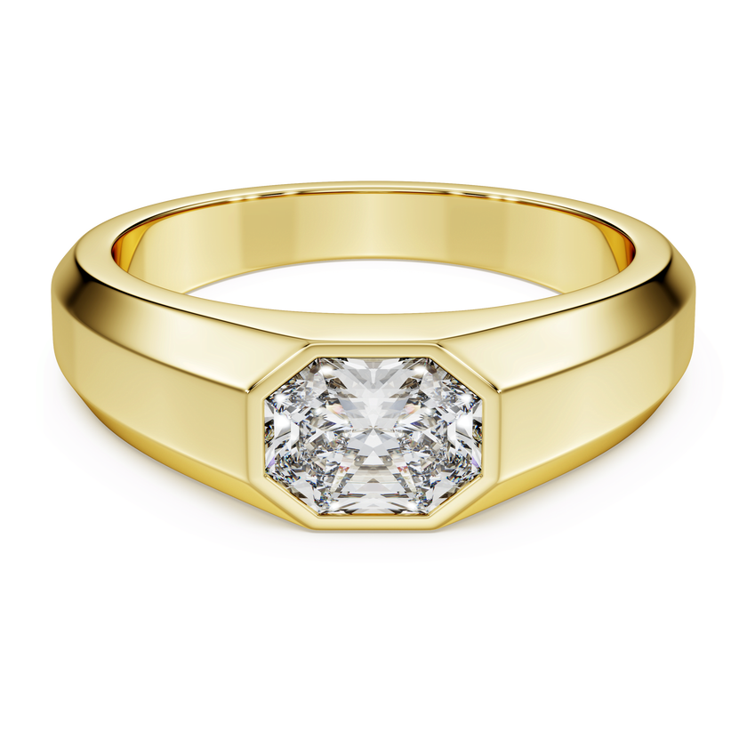 swarovski دبلة octagon، أحجار ألماس مُصنعة في المختبر بإجمالي 1 0 قيراط، شكل مثمن، ذهب أصفر عيار 18
