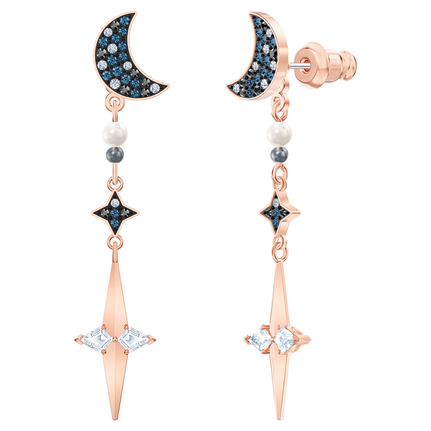 أقراط swarovski symbolic للأذن المثقوبة، متعددة الألوان، لمسة نهائية من معادن مختلطة
