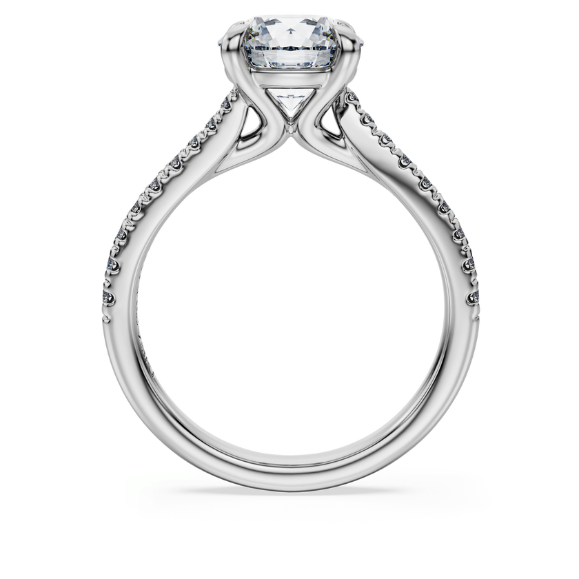 swarovski خاتم سوليتير eternity، أحجار ألماس مُصنعة في المختبر بإجمالي 2 25 قيراط، قطع دائري، ذهب أبيض عيار 18