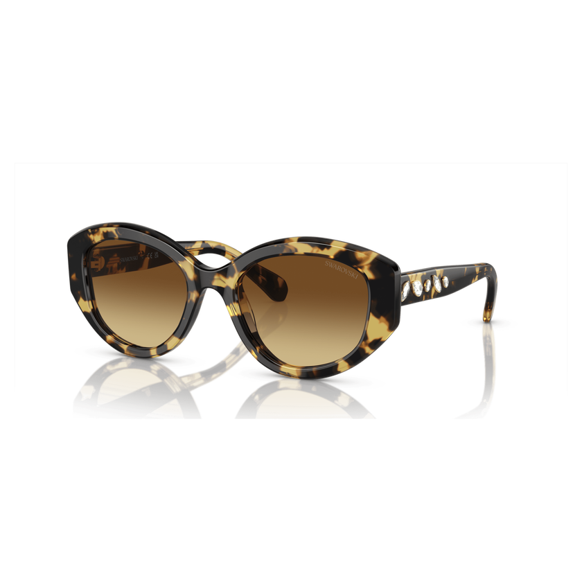 swarovski نظارة شمسية، شكل كات آي، sk6008el، لون بني