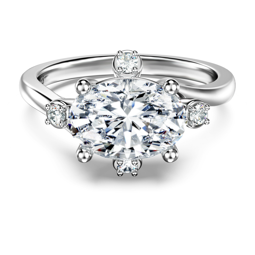 swarovski galaxy ring  lab grown diamonds 2 1 ct tw  mixed shapes  18k white gold