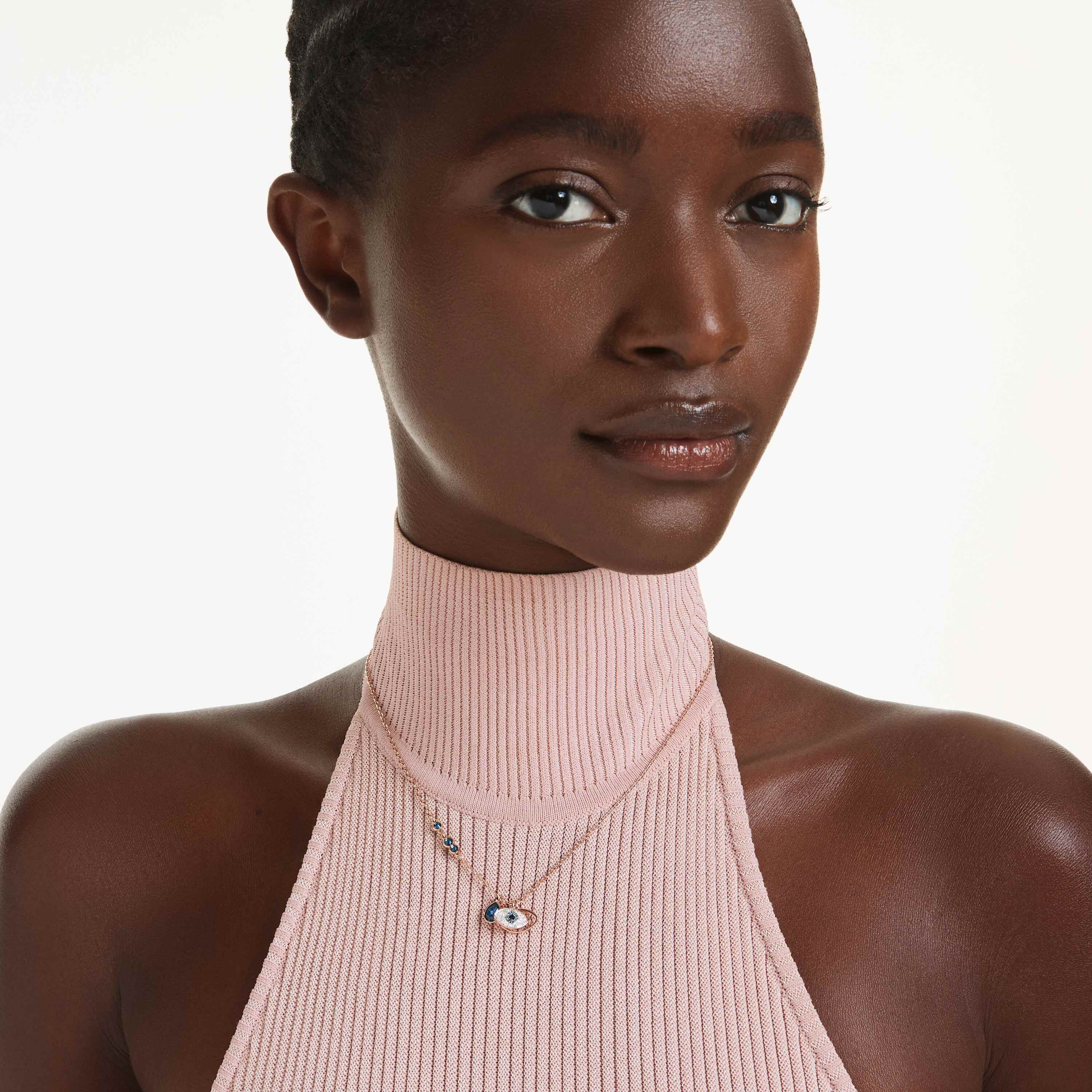 swarovski symbolica pendant  eye  multicolored  rose gold tone plated