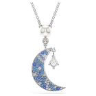 swarovski قلادة symbolica، قطع مُستدير، قمر، لون أزرق، طلاء روديوم