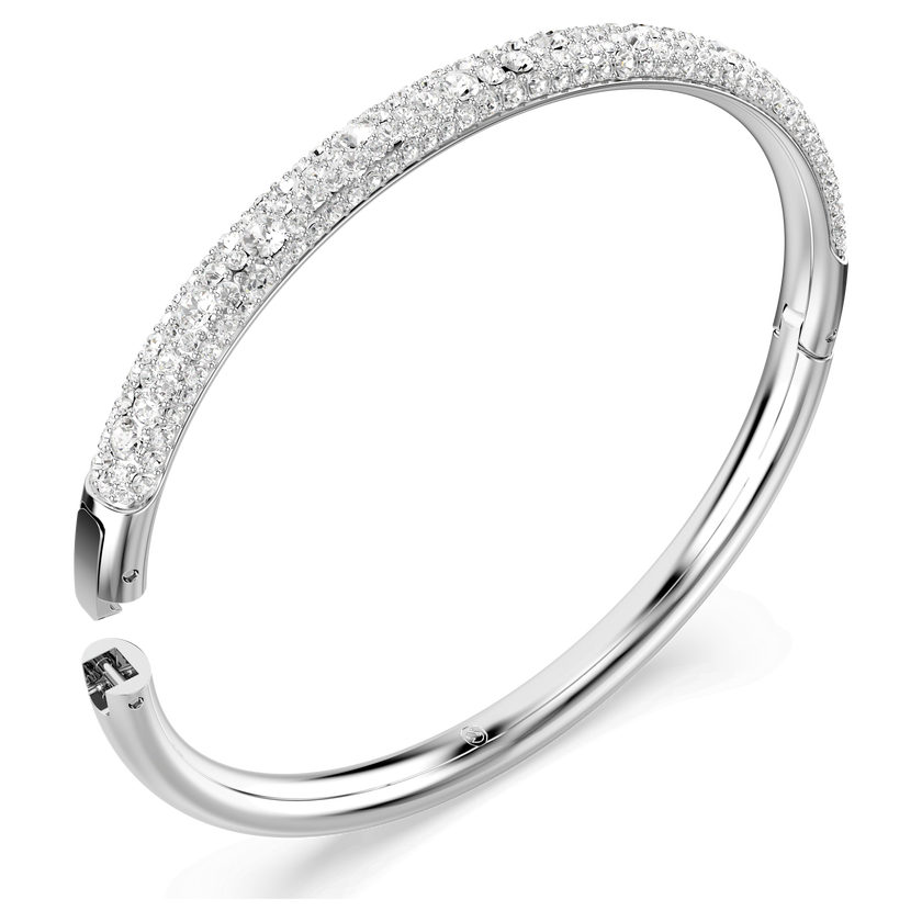 swarovski سوار sublima، كريستالات متراصة، لون أبيض، طلاء روديوم