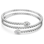 swarovski سوار twisty، قطع على شكل كمثرى، لون أبيض، لمسة نهائية من معادن مختلطة