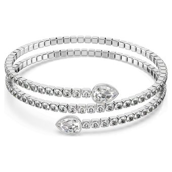 swarovski سوار twisty، قطع متنوع، لون أبيض، لمسة نهائية من معادن مختلطة