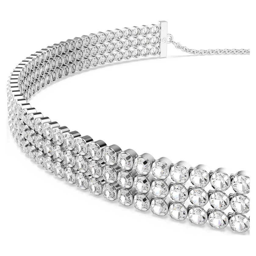 swarovski عقد شوكر matrix tennis، قطع مستدير، لون أبيض، طلاء روديوم