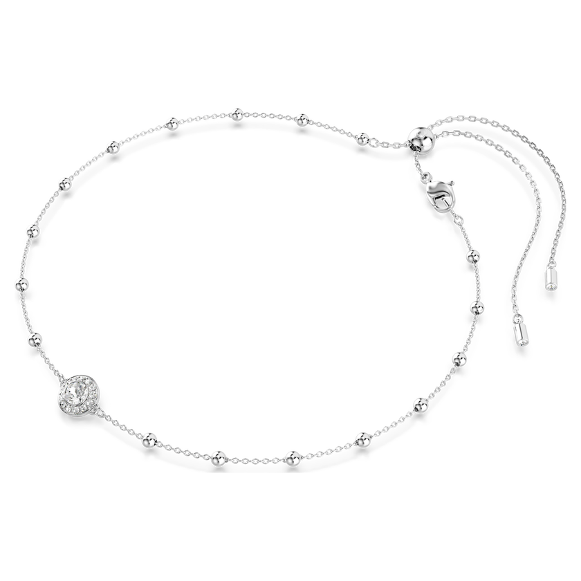 swarovski قلادة una angelic، قطع مستدير، حليات ثنائية الوجه، لون أبيض، طلاء روديوم