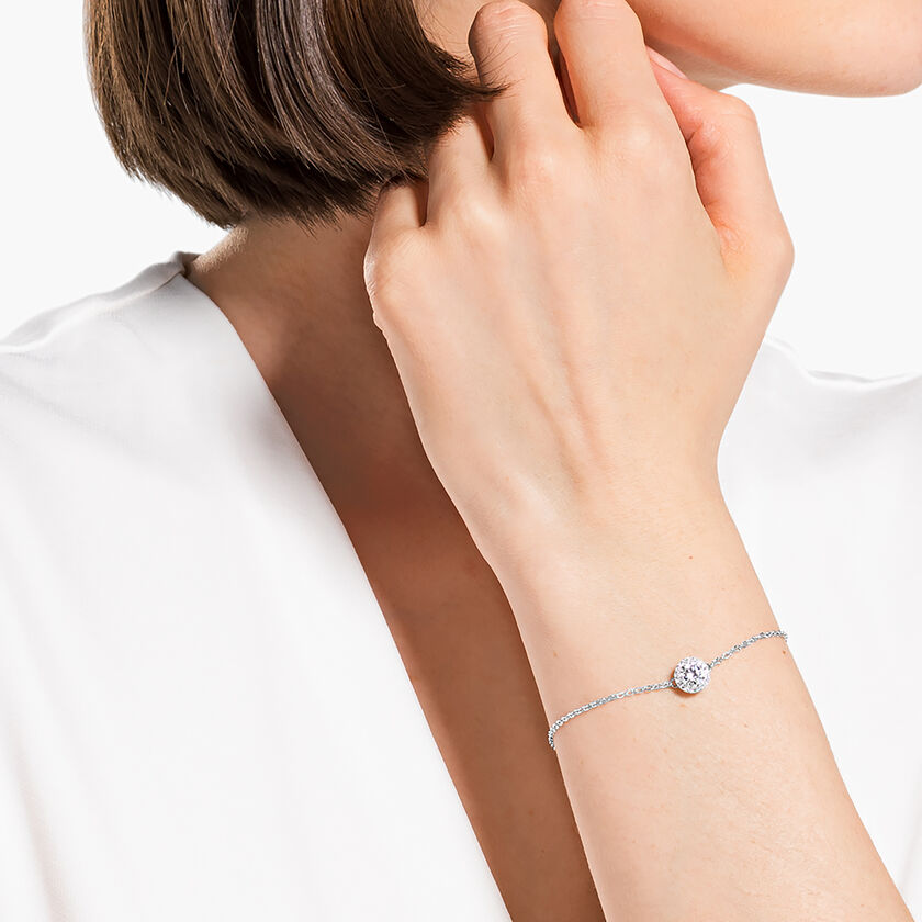 swarovski سوار angelic مستدير، لون أبيض، طلاء روديوم