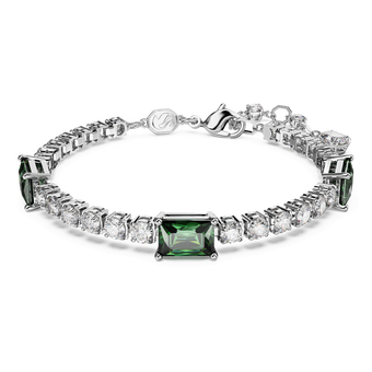 سوار Matrix Tennis، قطع متنوع، لون أخضر، طلاء روديوم swarovski سوار matrix tennis، قطع متنوع، لون أخضر، طلاء روديوم