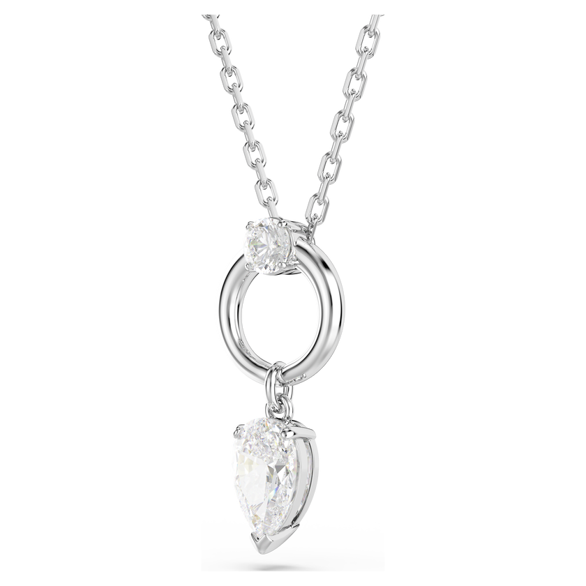swarovski قلادة mesmera، شكل كمثرى، لون أبيض، طلاء روديوم