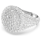 Meteora cocktail ring, White, Rhodium plated