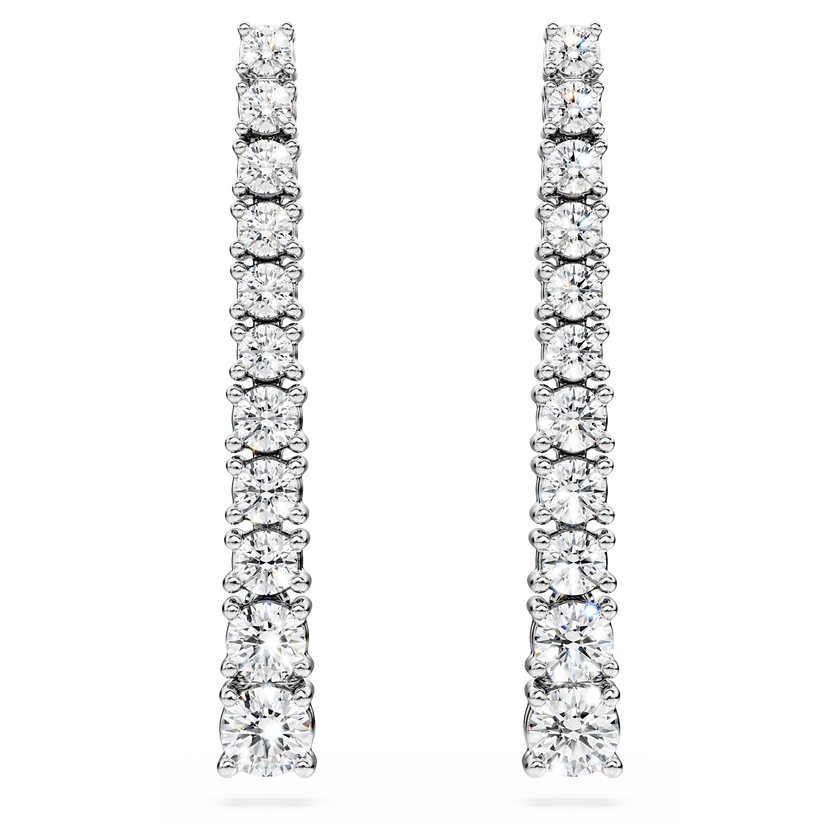 swarovski أقراط متدلية eternity، ألماس مُصنع في المختبر إجمالي 1 3 قيراط، شكل دائري، ذهب أبيض عيار 18 قيراط