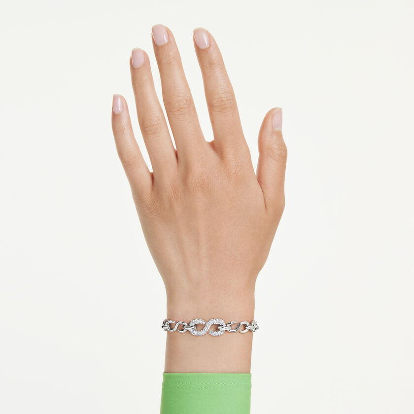 swarovski سوار dextera، قطع مستدير، لون أبيض، طلاء روديوم