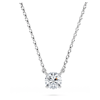 swarovski قلادة eternity، أحجار ألماس مُصنعة في المختبر بإجمالي 0 5 قيراط، شكل دائري، فضة إسترليني