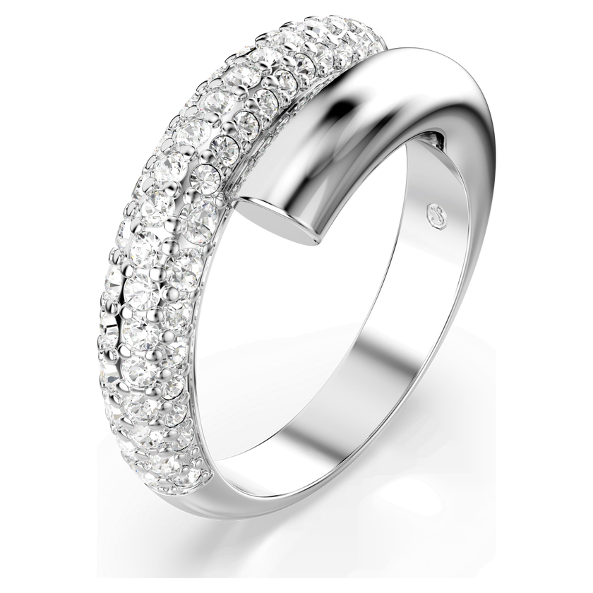 swarovski خاتم dextera، لون أبيض، طلاء روديوم