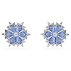 swarovski أقراط دبوسية magic، شكل دفة ثلج، لون أزرق، طلاء روديوم