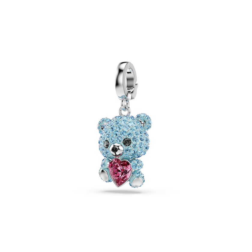 swarovski حلية idyllia، قطع متنوع، شكل دب، لون أزرق، طلاء روديوم