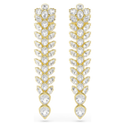 swarovski idyllia drop earrings mixed cuts long white gold tone plated