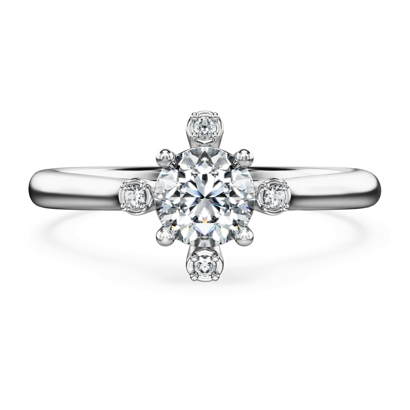 swarovski خاتم galaxy، ألماس مُصنع في المختبر إجمالي 0 5 قيراط، شكل دائري، ذهب أبيض عيار 18 قيراط