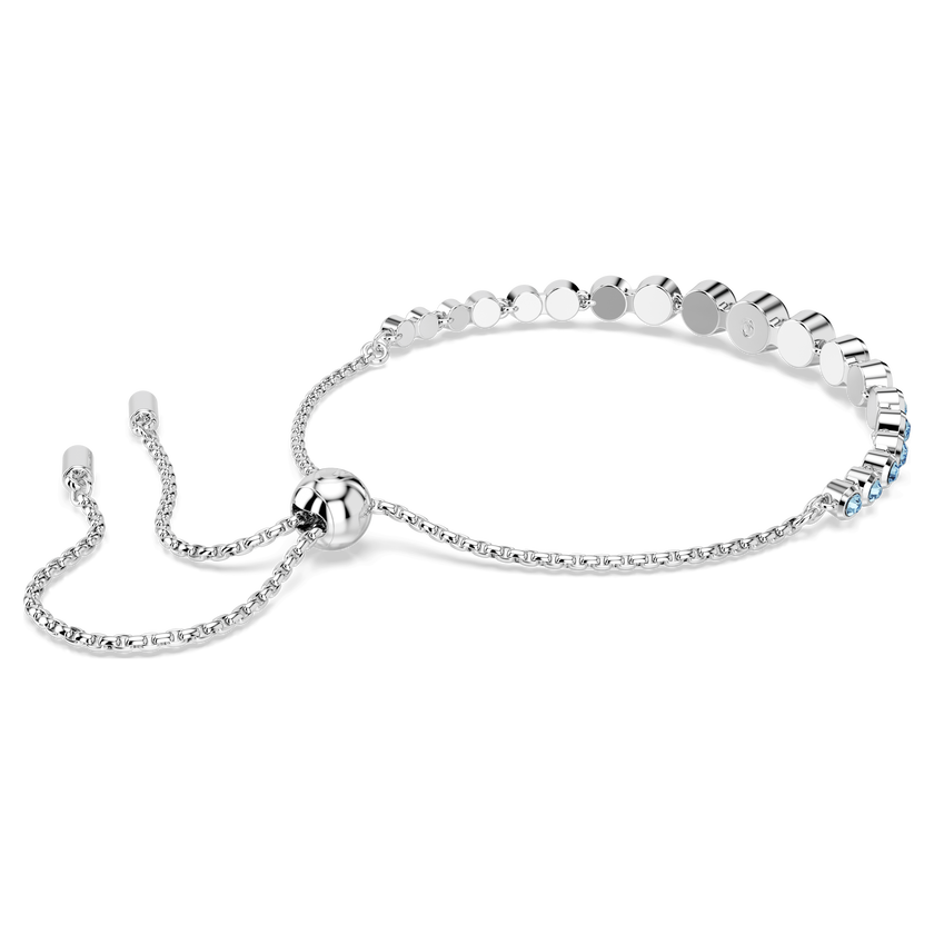 swarovski سوار imber tennis، قطع مستدير متنوع، لون أزرق، طلاء روديوم