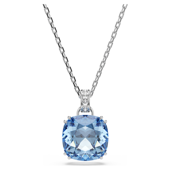 swarovski قلادة millenia، قطع الوسادة، لون أزرق، طلاء روديوم