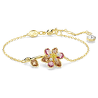 swarovski idyllia bracelet mixed cuts flower multicolored gold tone plated