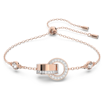 swarovski سوار hollow، لون أبيض، طلاء ذهبي وردي