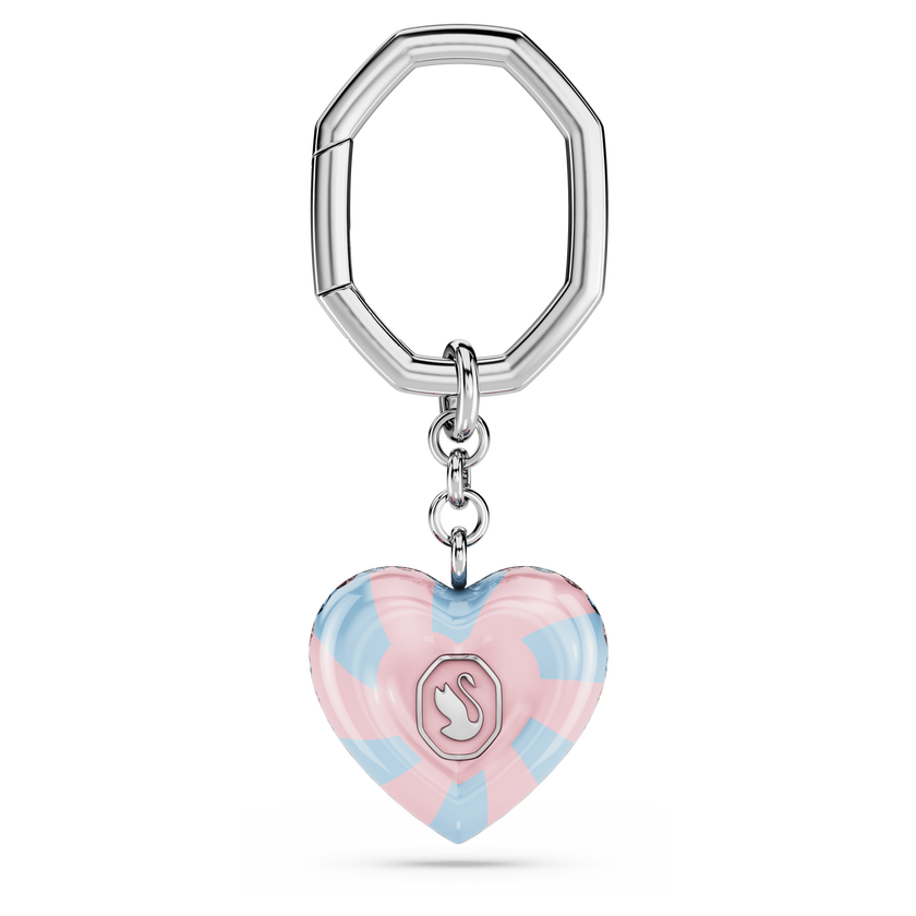 swarovski حلقة مفاتيح dulcis، قطع على شكل قلب، ألوان متعددة، طلاء روديوم