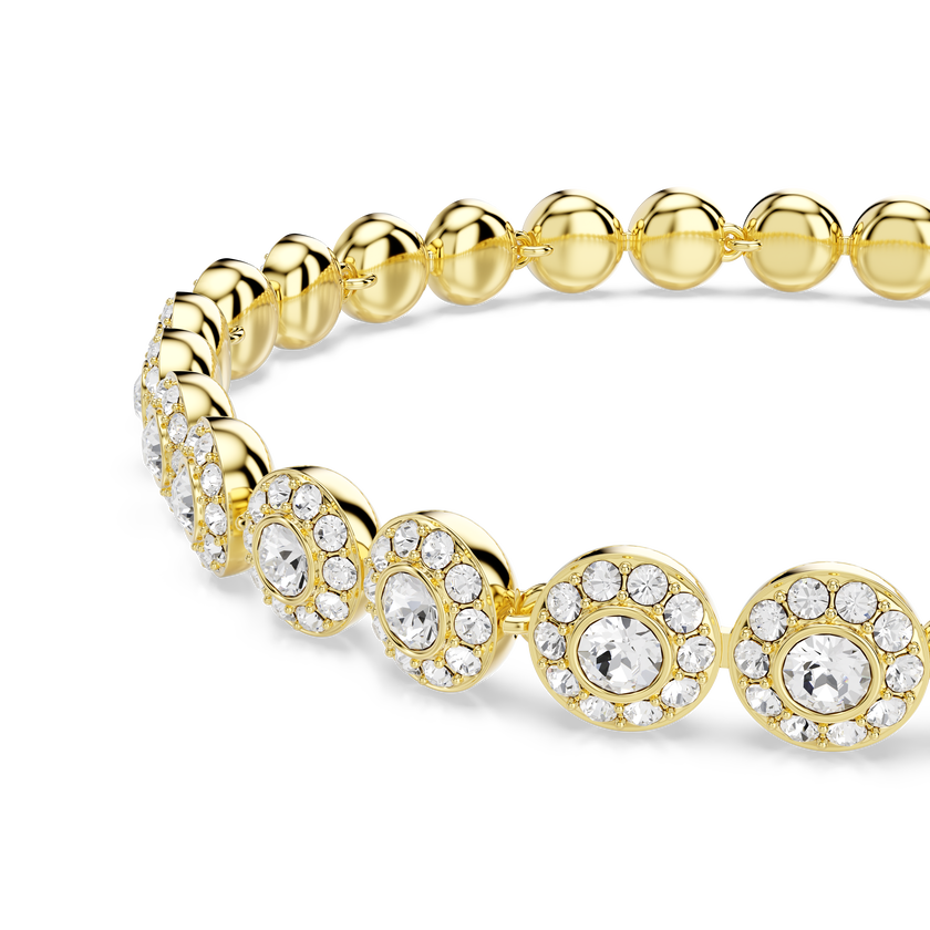 swarovski سوار una angelic، قطع مستدير، لون أبيض، طلاء باللون الذهبي
