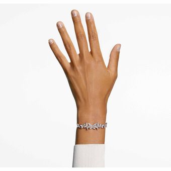 swarovski سوار lilia، مزين بفراشة، لون أبيض، طلاء ذهبي وردي