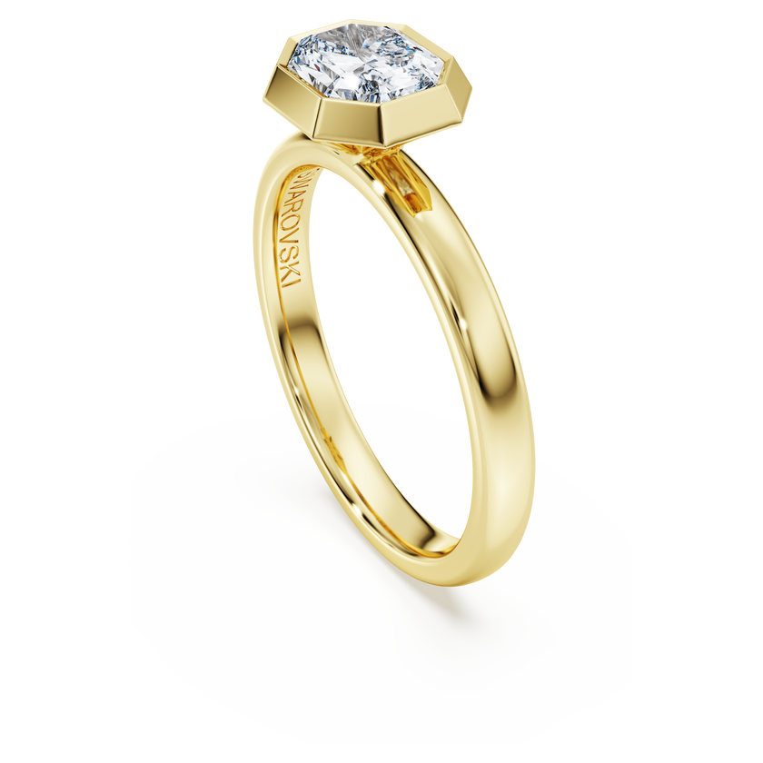 swarovski octagon bezel ring  lab grown diamonds 1 0 ct tw  octagon shape  18k yellow gold
