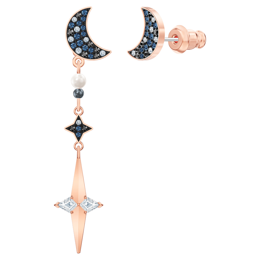 أقراط swarovski symbolic للأذن المثقوبة، متعددة الألوان، لمسة نهائية من معادن مختلطة